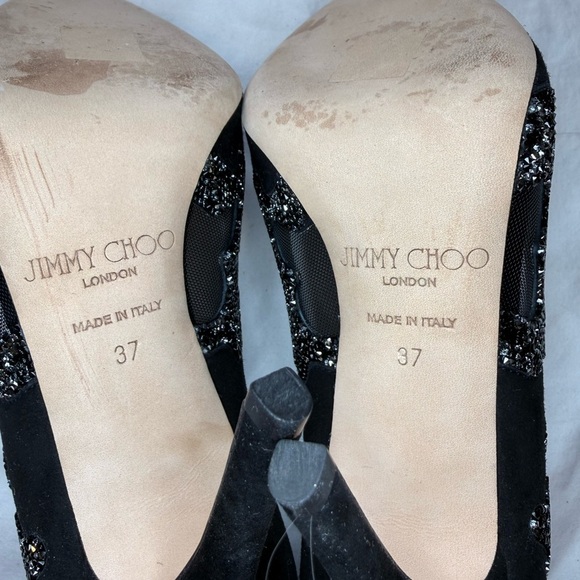 Jimmy Choo Black Glitter Heels - Picture 7 of 7